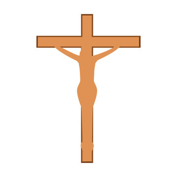 wooden cross on white background