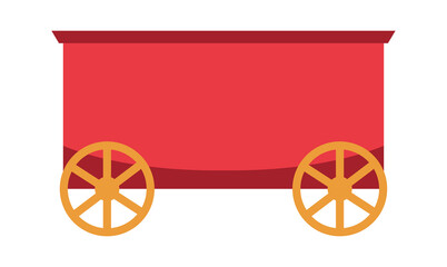 Cartoon wheeled trailer icon. Vector illustration