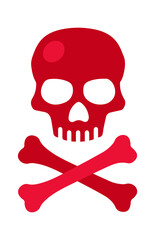 Pirates crossbones with skull icon. Vector illustration