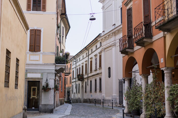 beautiful street architecture in italy the city of cremonia milan rome