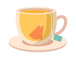 Cup or Mug with Hot Drink. Vector illustration