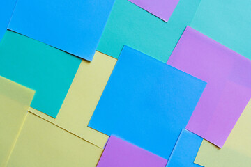top view of background with multicolored sticky notes.