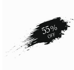 55 percent discount with brush effect