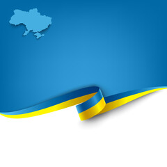 Document with ribbon and map Ukraine template