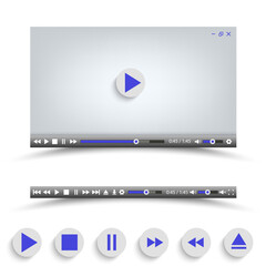 Video player for the web with blue buttons design