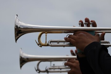person playing trumpet