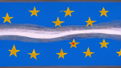starry blue flag of European Union abstract painting