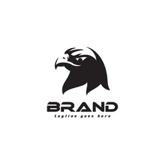 vector head eagle logo design, creative hawk or falcon logo concept, vector template bird logo great for your brand