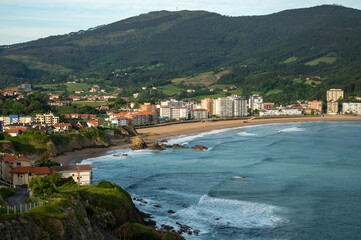 Fototapeta premium Atlantic ocean bay in Bakio, small touristic village near Bilbao, Basque Country, Spain