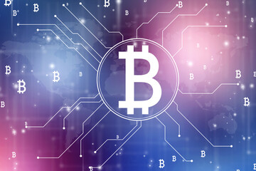 2d rendering bitcoin sign currency
