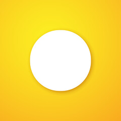 Circle white shape over yellow background