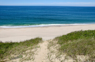 Fototapeta na wymiar Cape Cod National Seashore Dunes and Pathway to the Ocean