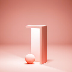 Abstract background, mock up scene with podium geometry shape for product display. 3D rendering