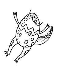 Newborn dinosaur coloring page for kids. Kids animal art.