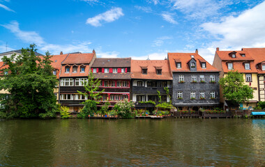 Fototapeta na wymiar The historic old town of Bamberg on the River Regnitz