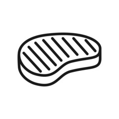 Steak icon design. Outline style. Vector illustration.
