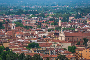 Fototapeta na wymiar View of Vicenza Skyline from Mount Berico, Veneto, Italy, Europe, World Heritage Site