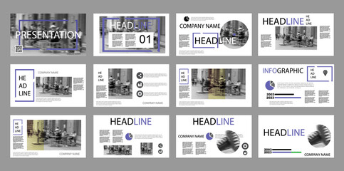 Presentation of a new collection of youth footwear. Blue and Gray elements on a white background.