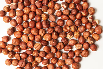 Peeled HazelnPeeled Hazelnut on a white background. Isolate. Photo