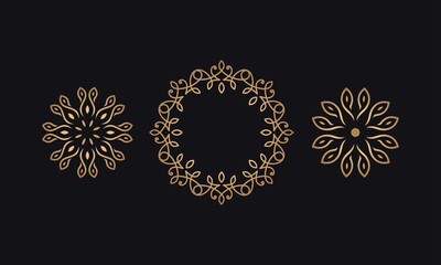 Ornamental luxury mandala pattern 3 in 1 design