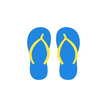 Slippers on a white background. Vector illustration