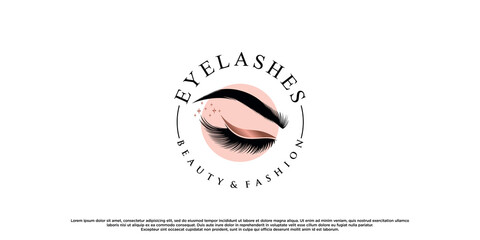 Eyelashes logo design vector illustration for beauty with creative modern concept Premium Vector