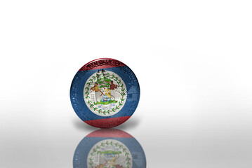bitcoin with the national flag of belize on the white background. bitcoin mining concept.