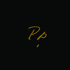 initials letter Pp handwriting logo vector template