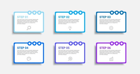 Infographic design with icons and 6 options or steps. infographics for business concept
