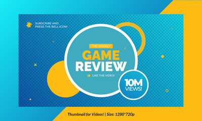 Gaming video thumbnail for streaming and game review. Game review thumbnail. Editable video thumbnail design. Editable video thumbnail Premium Vector, Stream is starting for live streams	