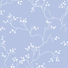 seamless pattern of branches and leaves