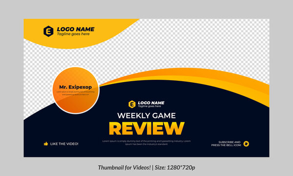Gaming video thumbnail for streaming and game review. Game review thumbnail. Editable video thumbnail design. Editable video thumbnail Premium Vector, Stream is starting for live streams	