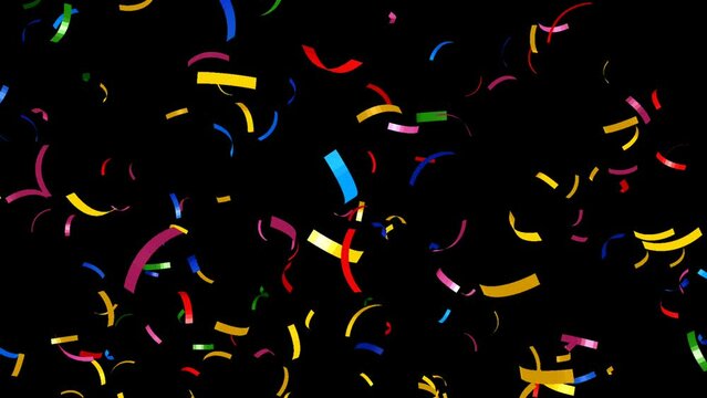 Colorful confetti particles motion graphics with night background