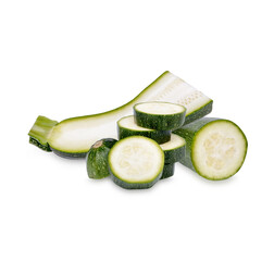 Fresh zucchini isolated on white background