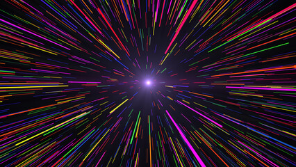 Multi Colors Stars with Speed Warp Travel.