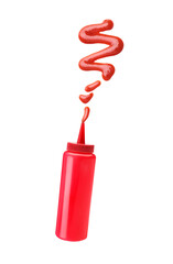 ketchup flies out of the bottle