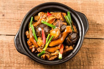 Chinese food: a plate of braised goose paw