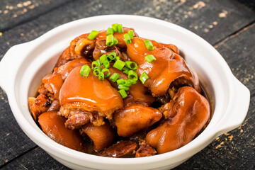 A plate of braised pork feet