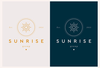 Vector abstract modern logo design templates in trendy linear style in golden colors - luxury and jewelry concepts for exclusive services and products, beauty and spa industry