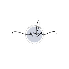 WB signature logo template vector