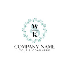 WK Beauty vector initial logo