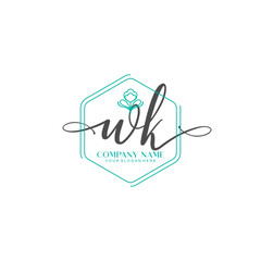 WK signature logo template vector