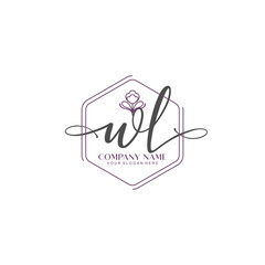 WL signature logo template vector