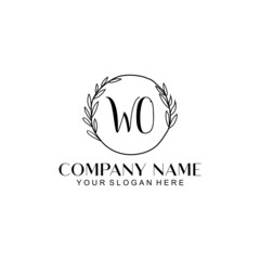 WO Beauty vector initial logo