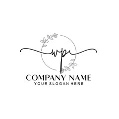 WP signature logo template vector