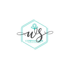 WS signature logo template vector