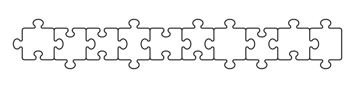 Line different puzzle icon set