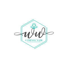WW signature logo template vector
