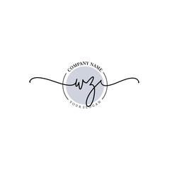 WZ signature logo template vector