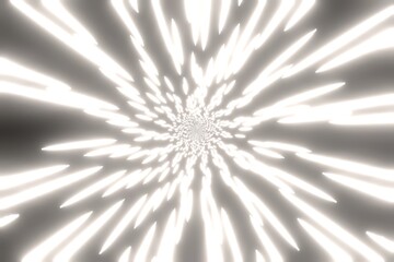 White abstract technology big data digital background. 3d rendering. Abstract background, smooth multicolored lines. The energy flow tunel. High quality 3d illustration
